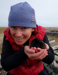 Katie with chick